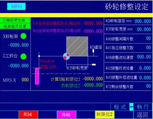 图3 砂轮修整设定图